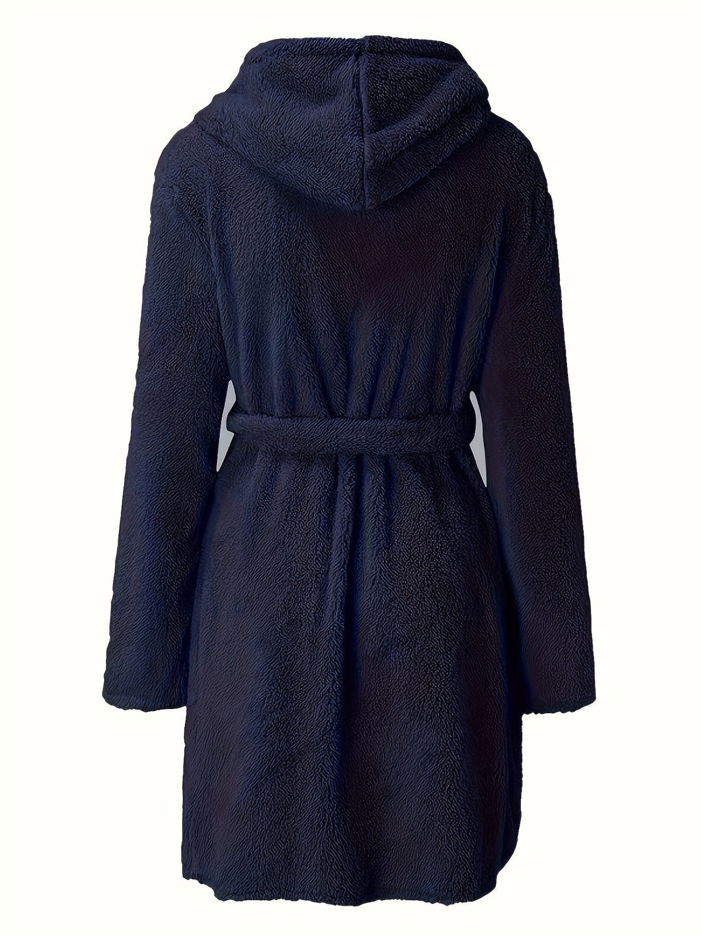 Men's hooded fleece dressing gown with pockets