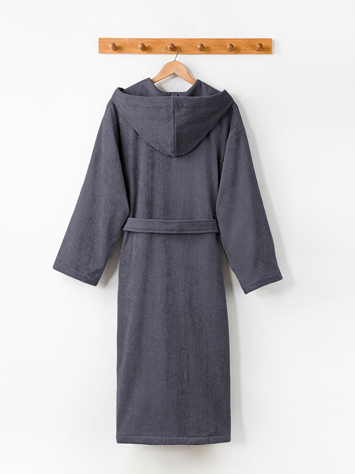Men's soft hooded fleece dressing gown, beige