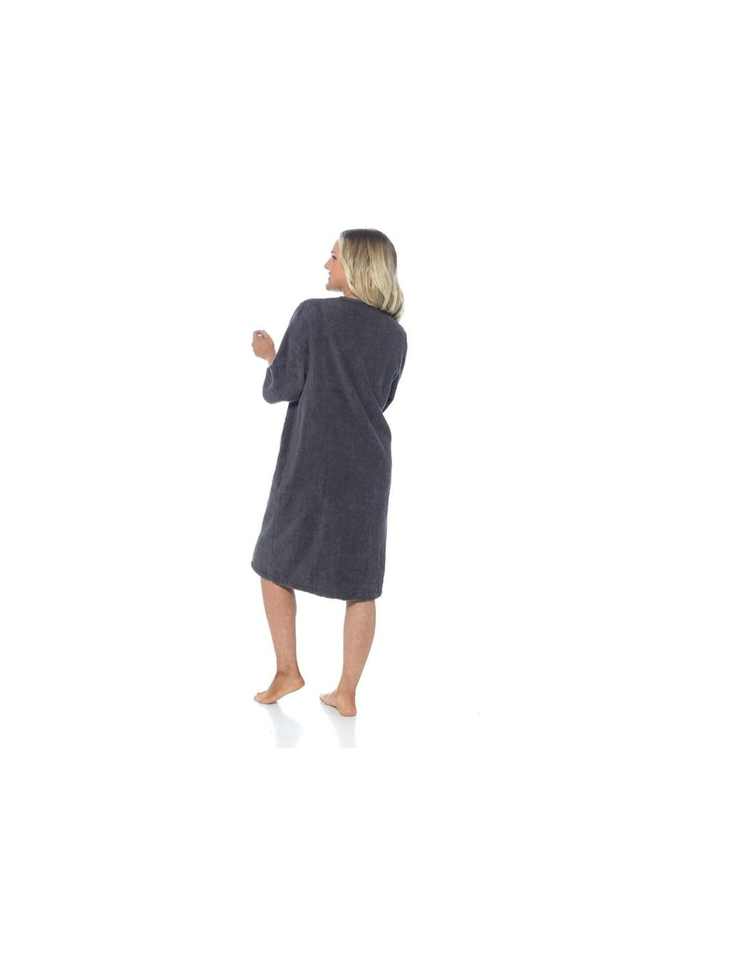 Women's zip-up towelling wrap dressing gown