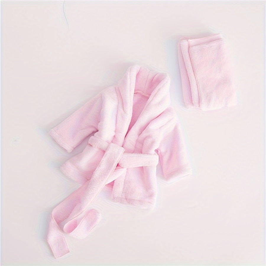 Newborn hooded flannel dressing gown