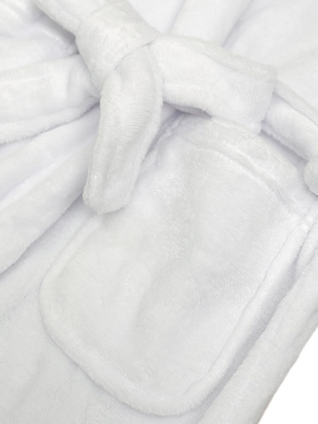 Unisex white long velour bathrobe