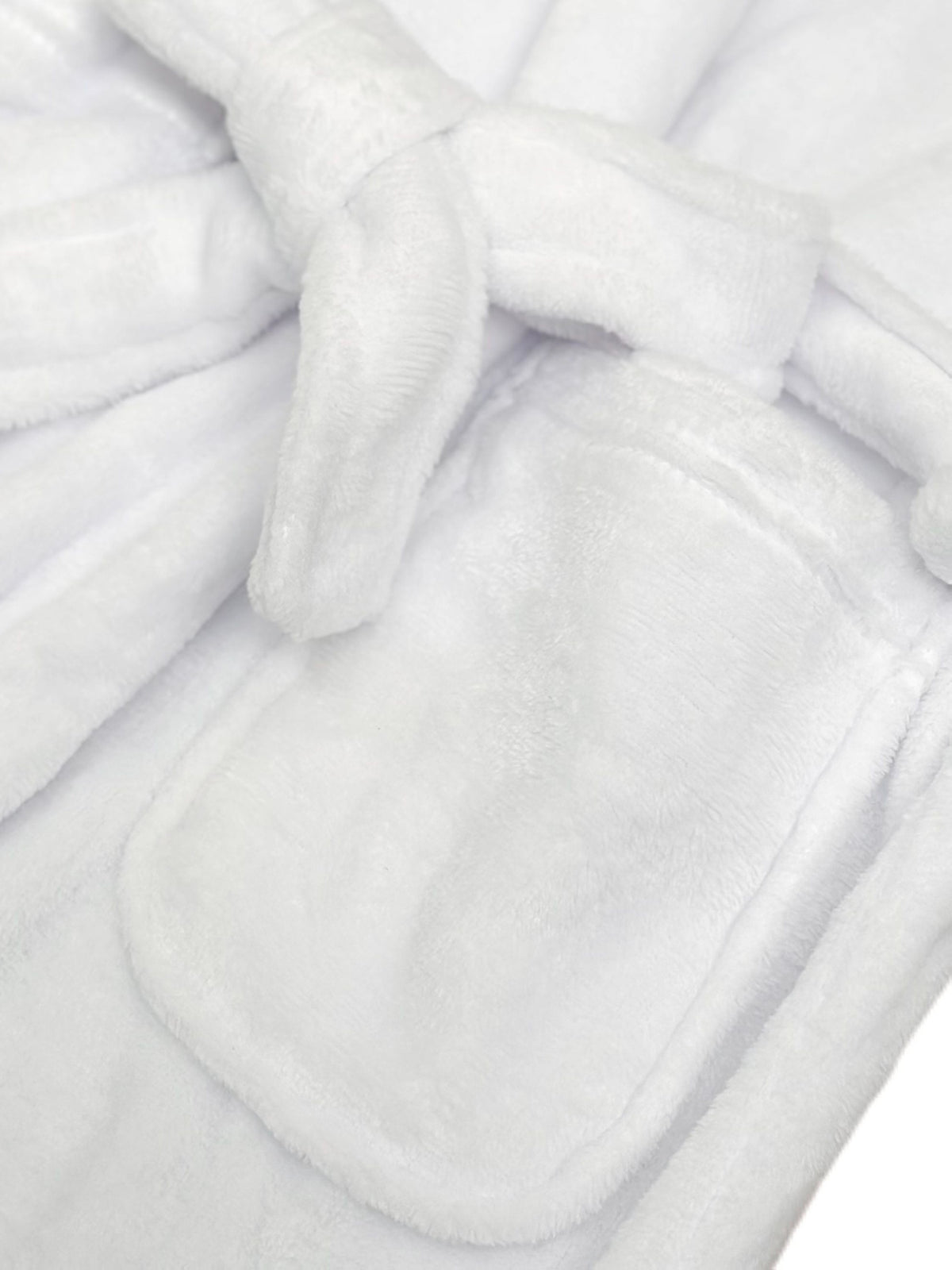 Unisex white long velour bathrobe
