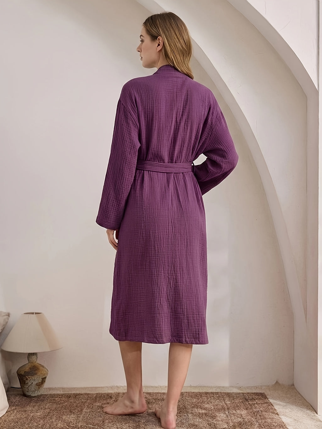 Women's purple bathrobe
