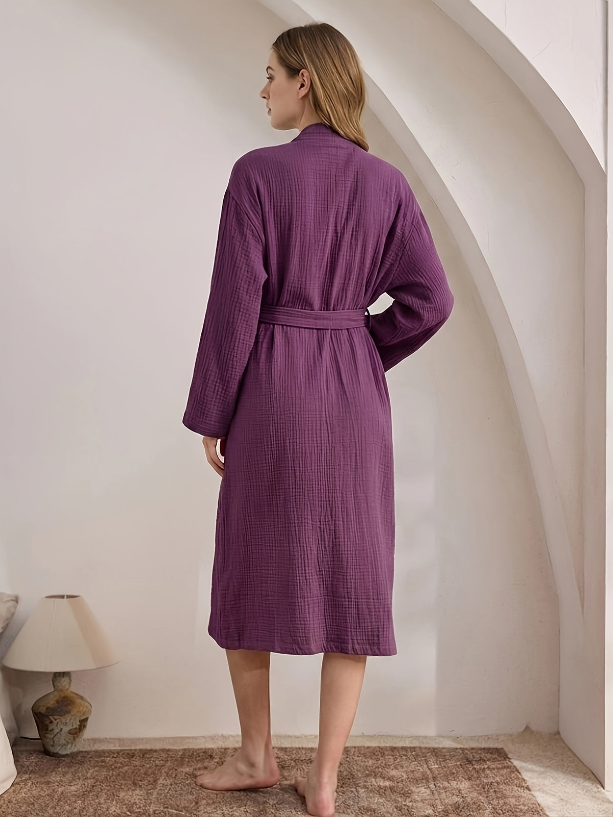 Women's purple bathrobe