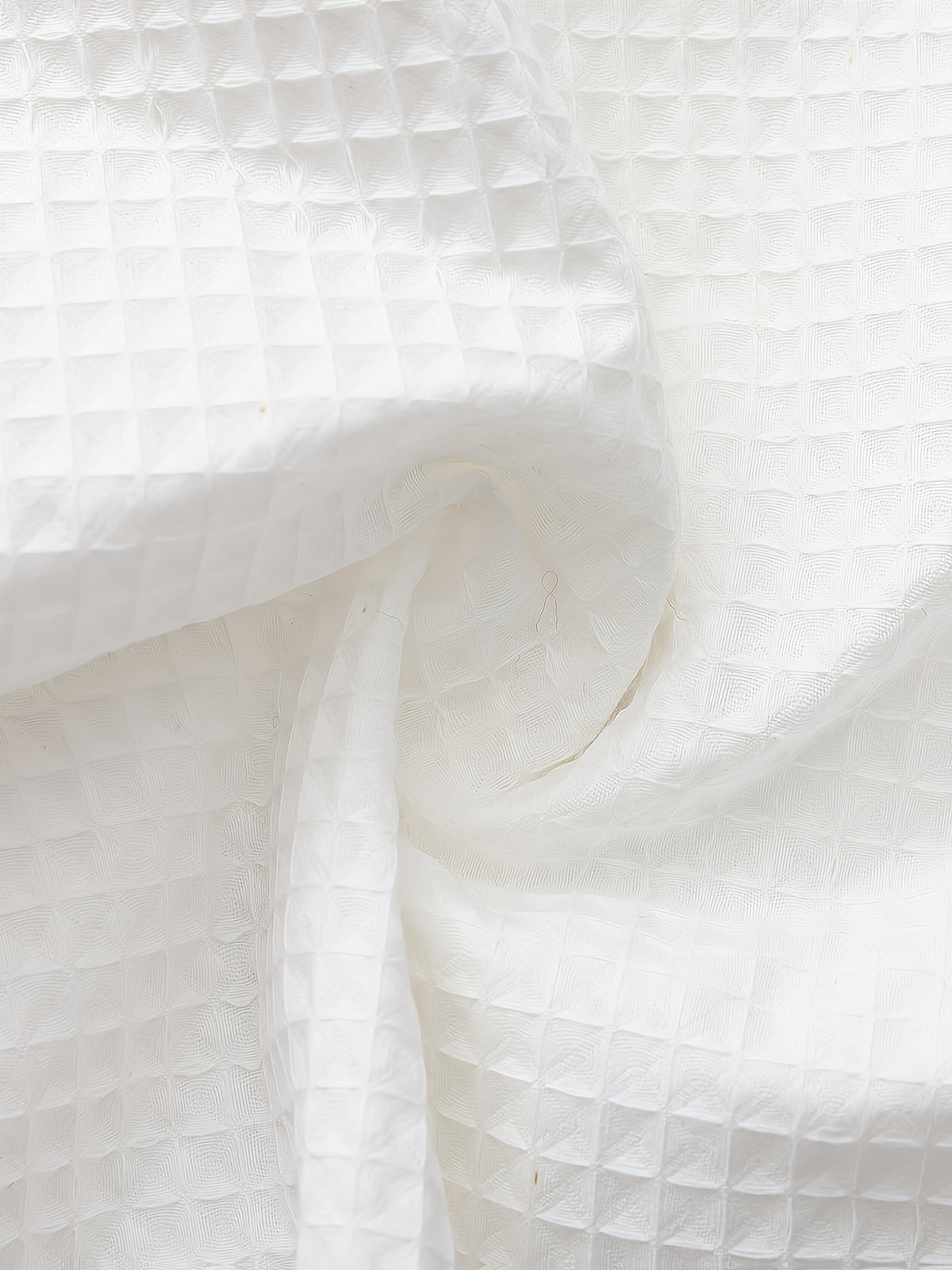 Unisex white long waffle bathrobe