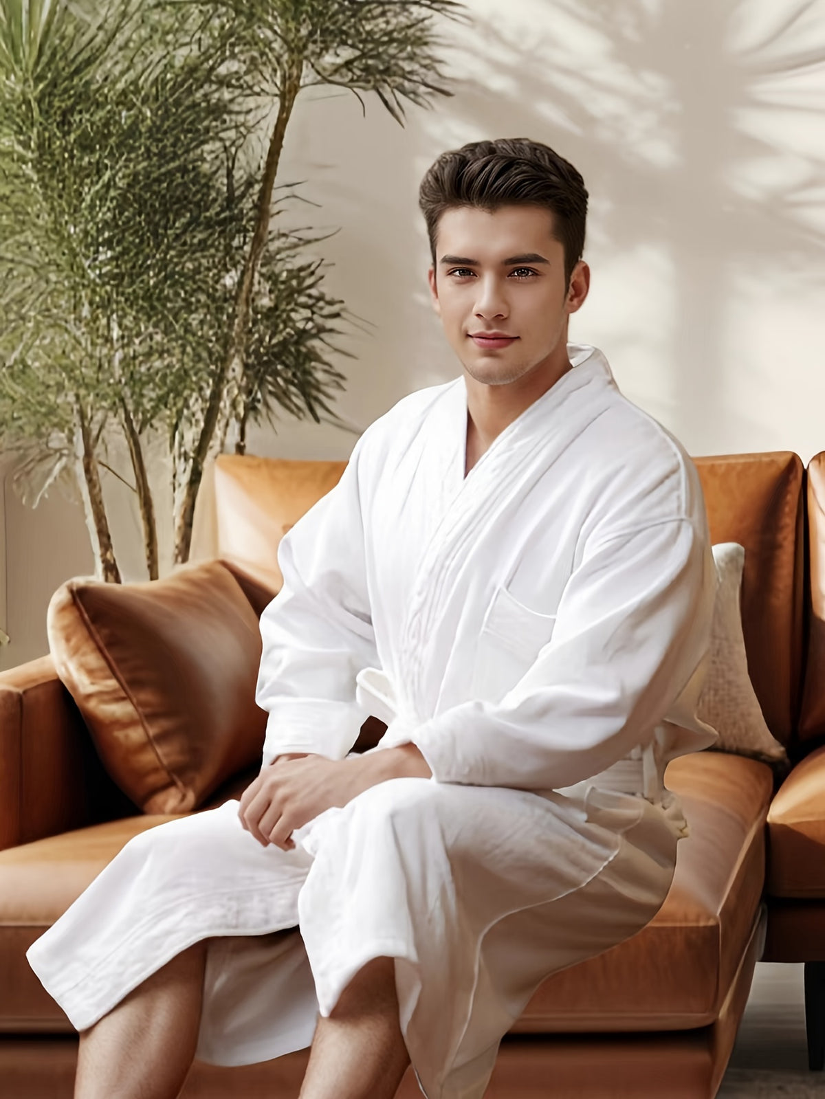 Unisex velour bathrobe