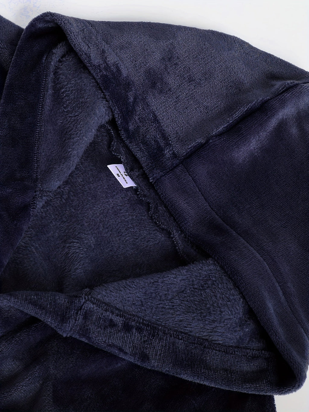 Men's thick hooded towelling bathrobe