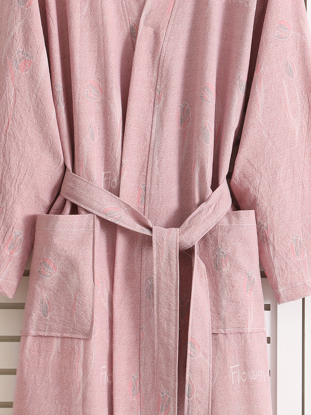 Women's jacquard bathrobe