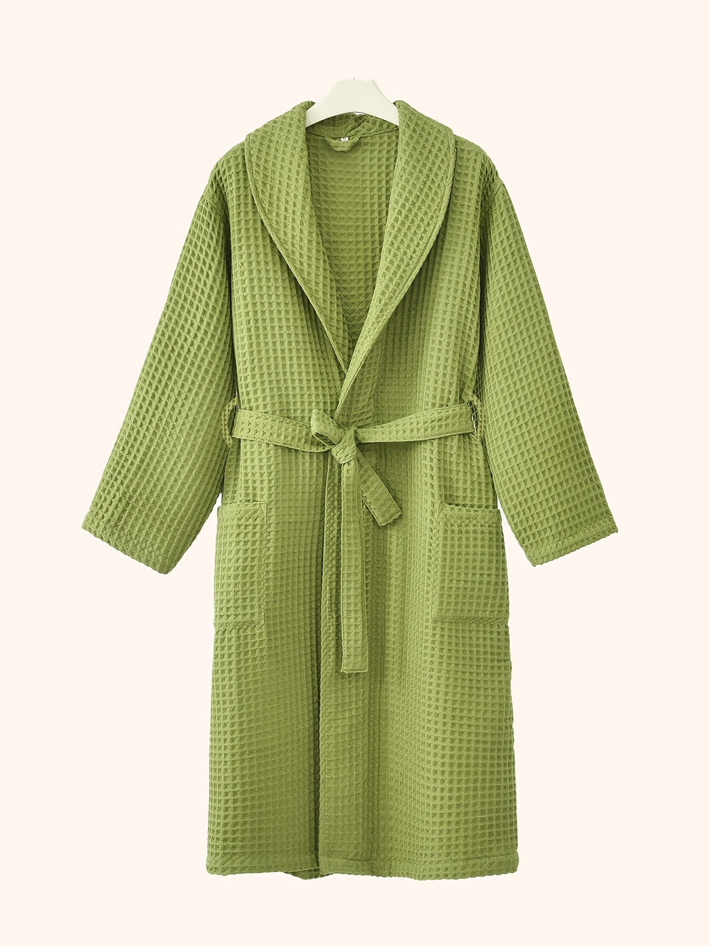 Unisex long waffle bathrobe