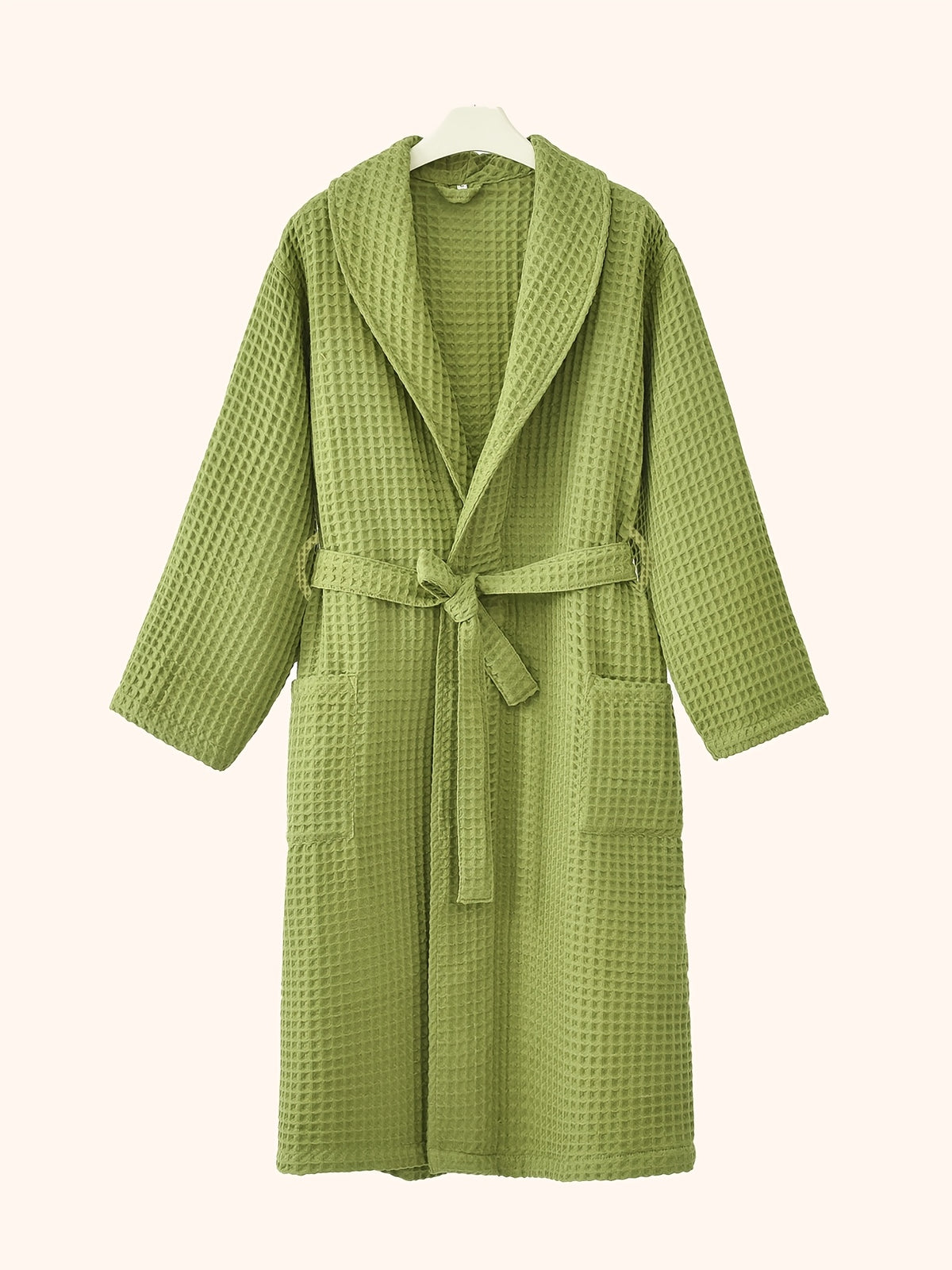 Unisex long waffle bathrobe