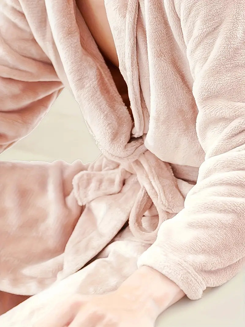 Men's warm towelling bathrobe