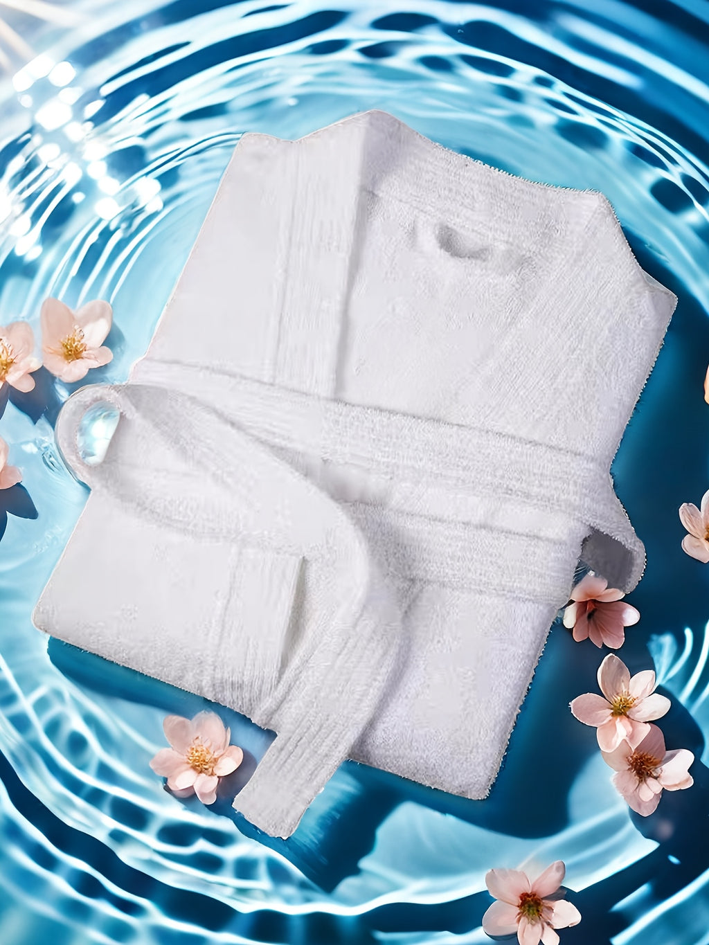 Women's long towelling bathrobe
