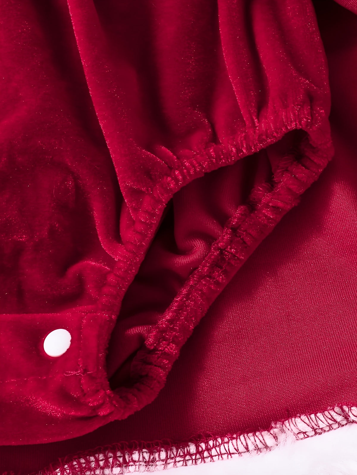 Baby red long fluffy fleece dressing gown