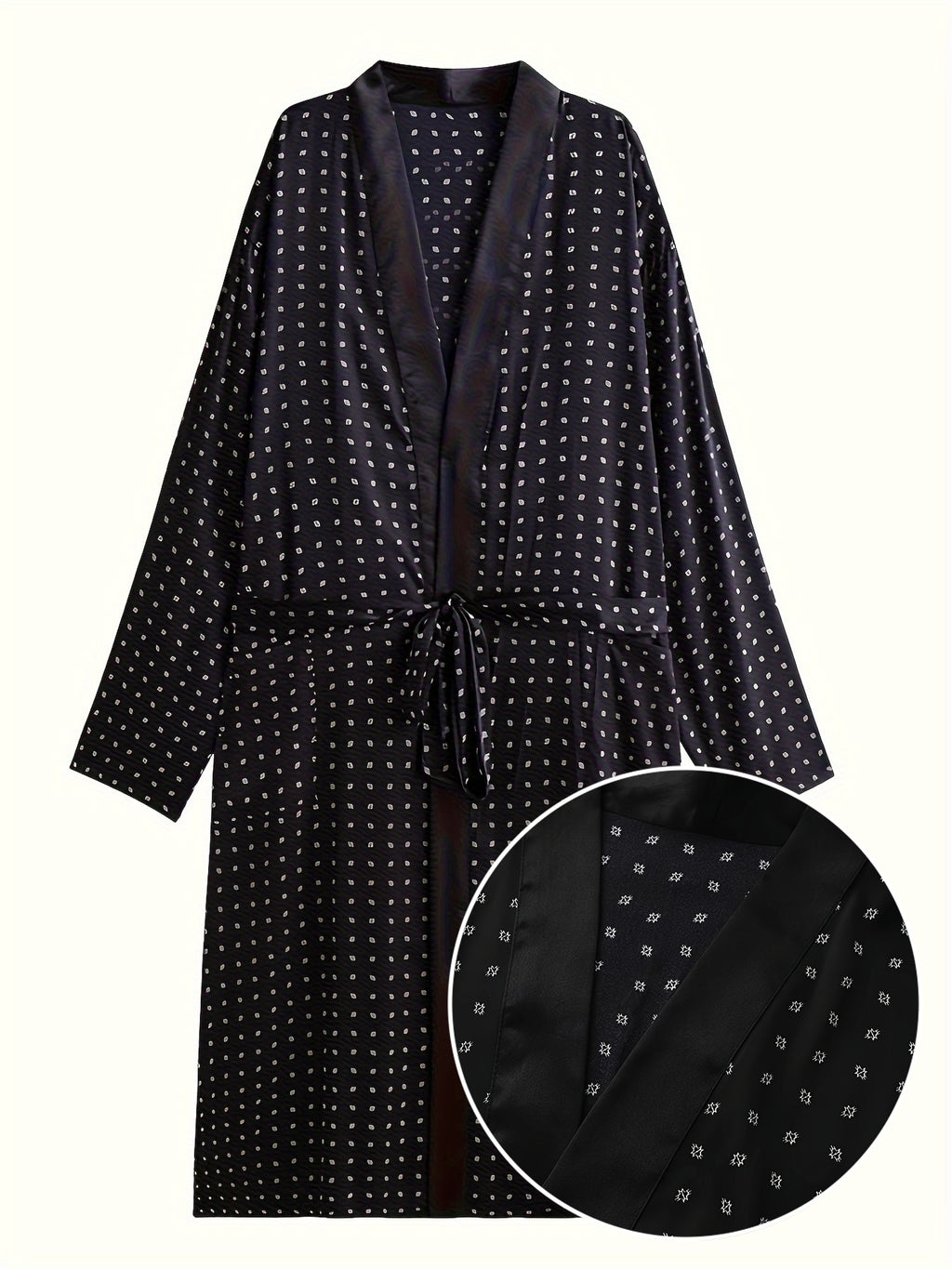 Men's black dressing gown