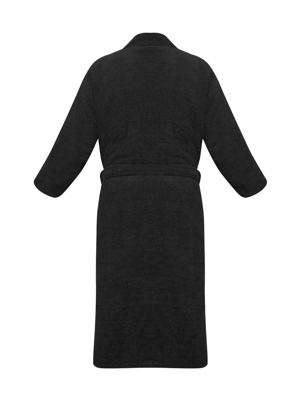 Unisex long terry towelling bathrobe with a shawl collar