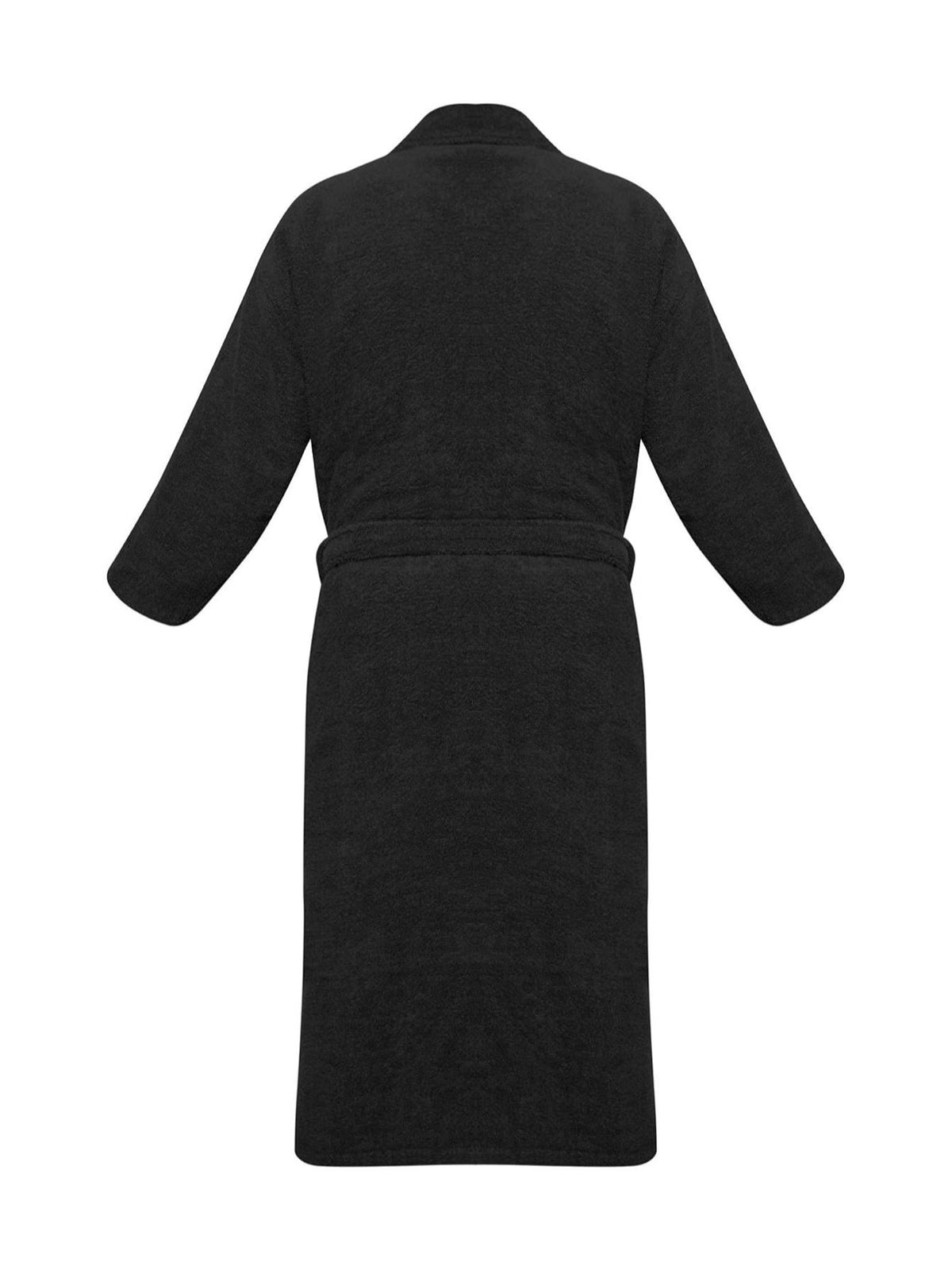 Unisex long terry towelling bathrobe with a shawl collar
