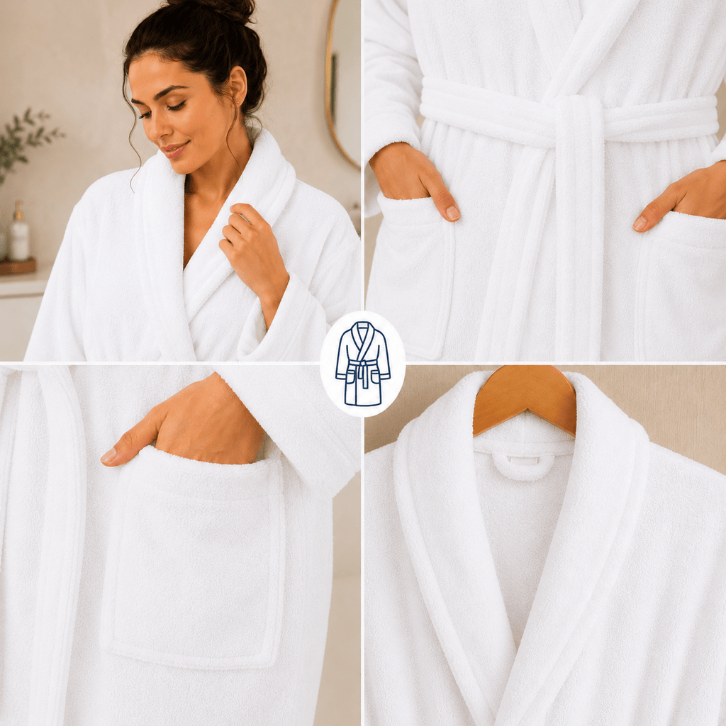 Unisex terry towelling bathrobe