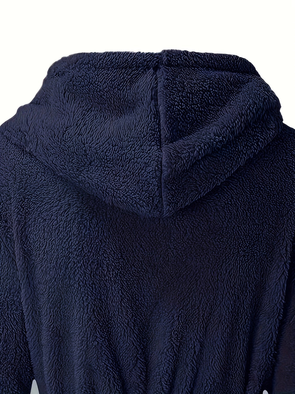 Men's hooded fleece dressing gown with pockets