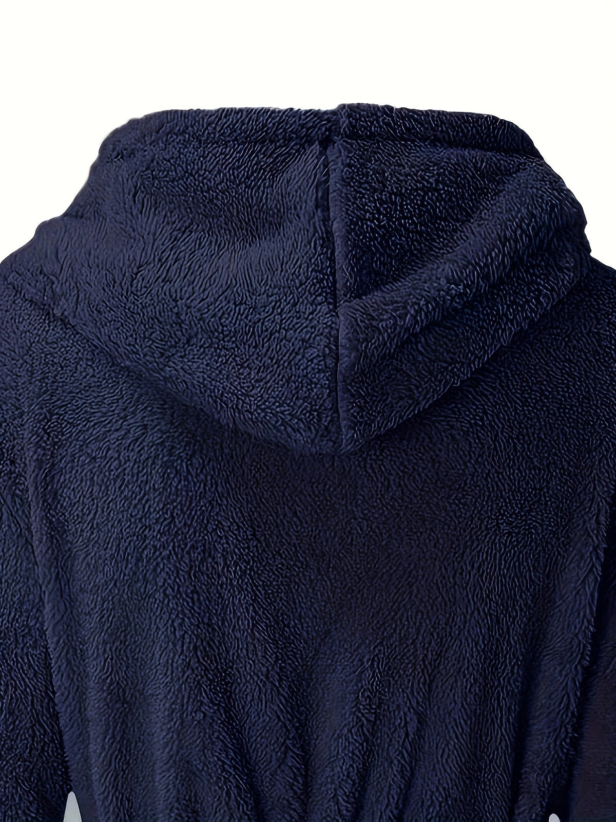 Men's hooded fleece dressing gown with pockets