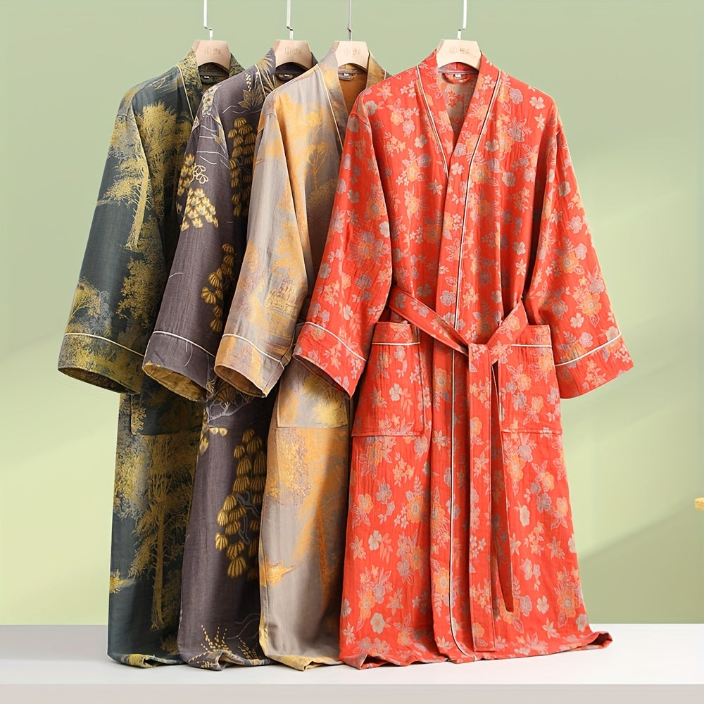 Women's long bathrobe his and hers