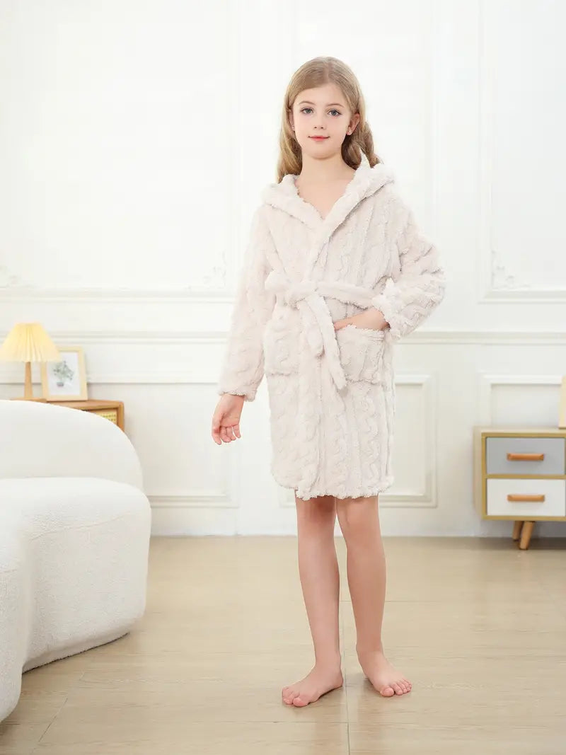 Peignoir de Bain Enfant en Tricot — coloris beige