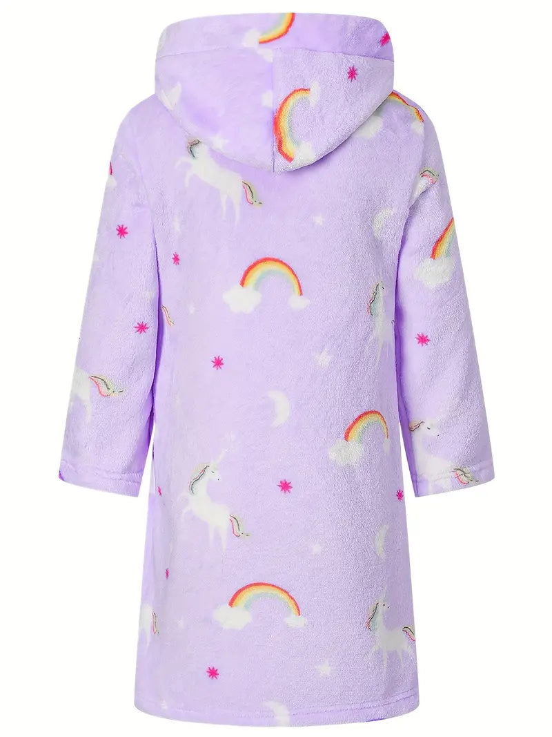 Girls' fleece bathrobe