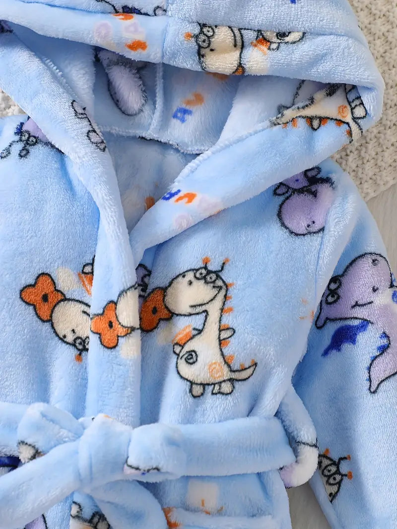 Baby blue fleece bathrobe