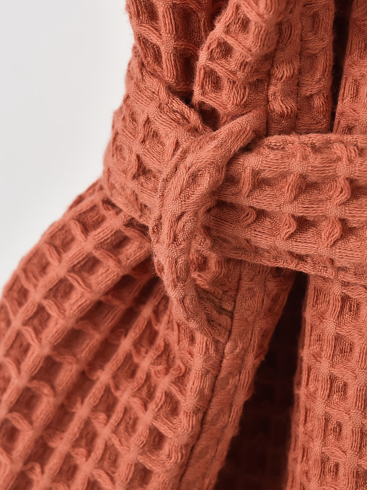 Unisex long waffle bathrobe