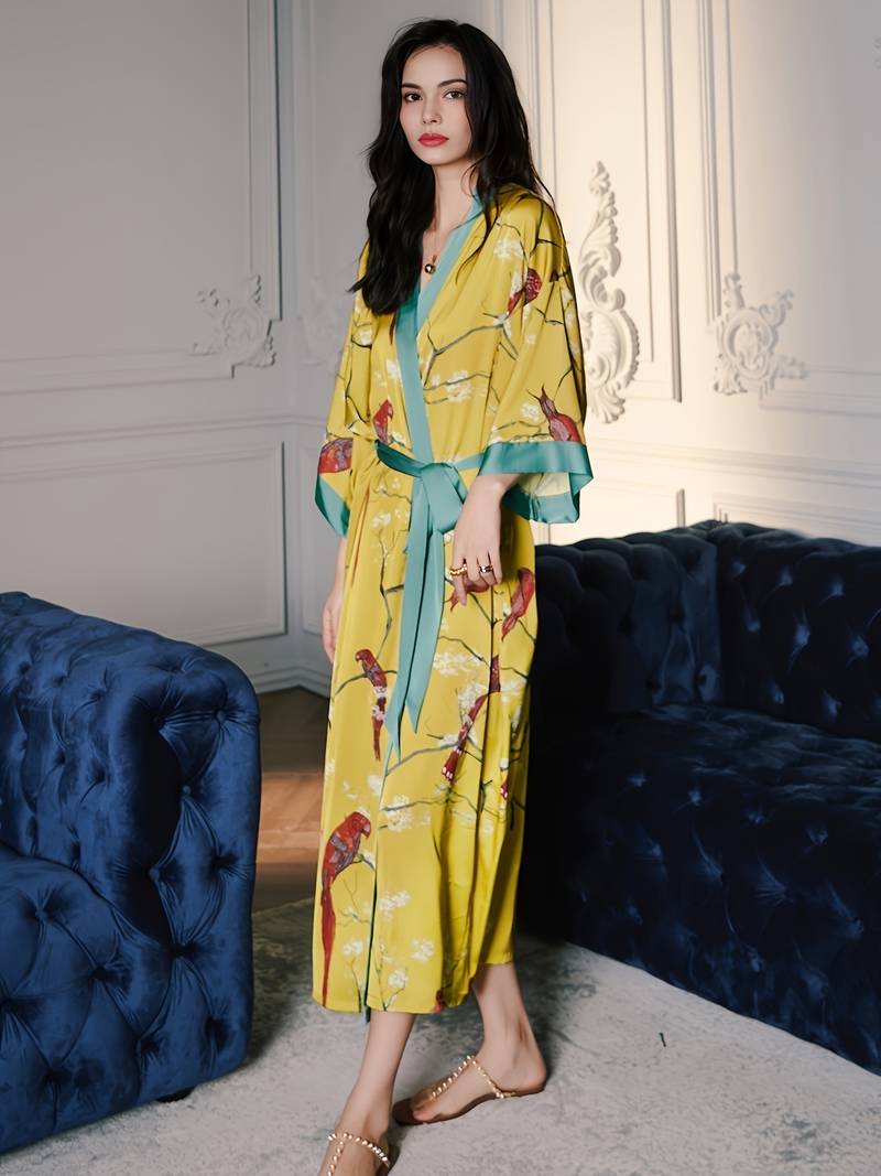 Long Peignoir Kimono en Satin — photo 3