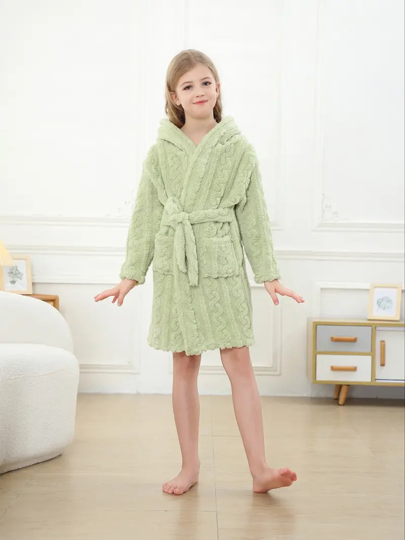 Peignoir de Bain Enfant en Tricot — coloris vert
