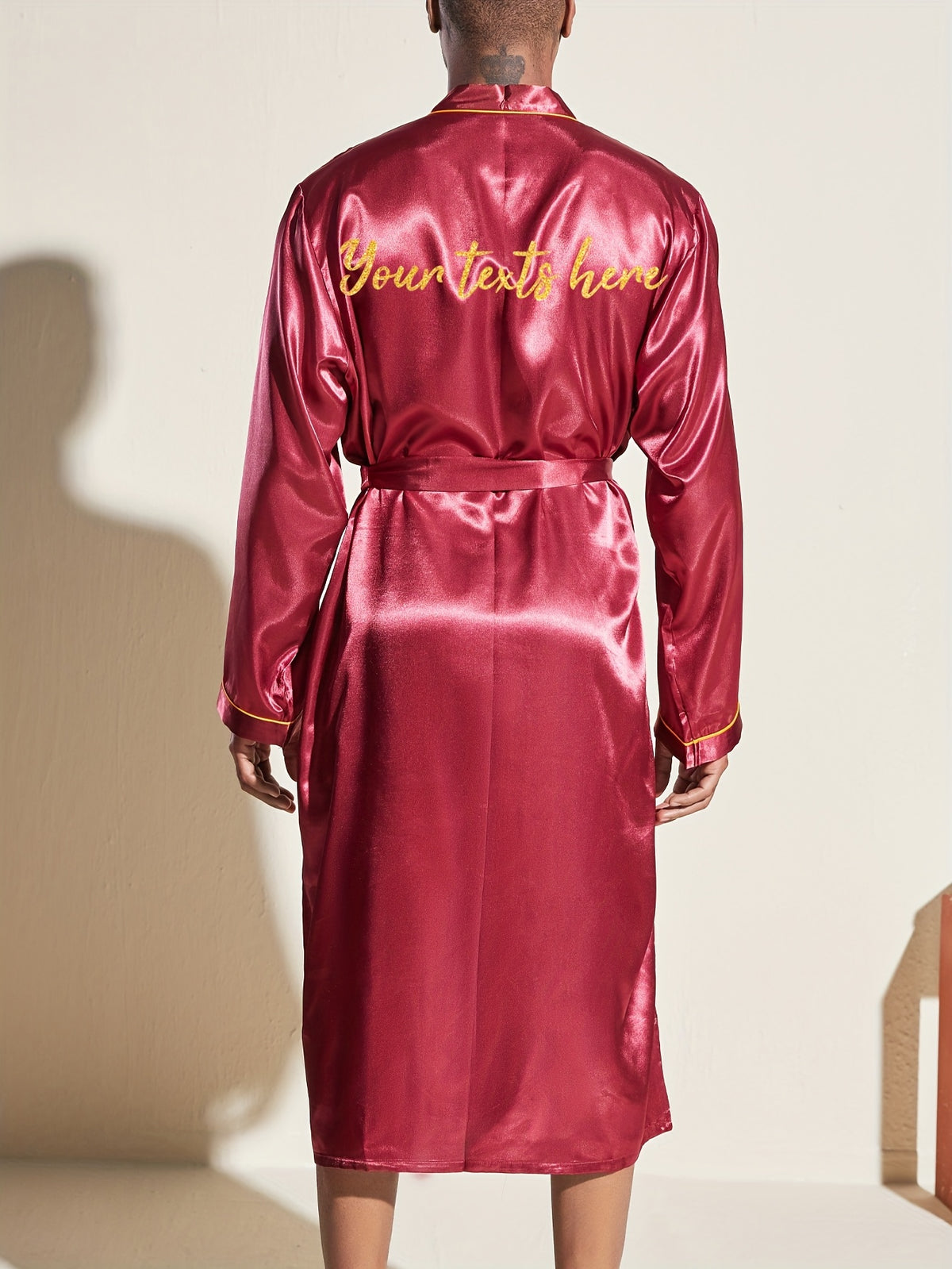 Men's personalised satin dressing gown set