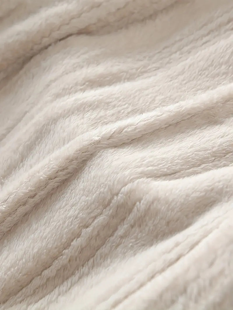 Long hooded fleece bathrobe