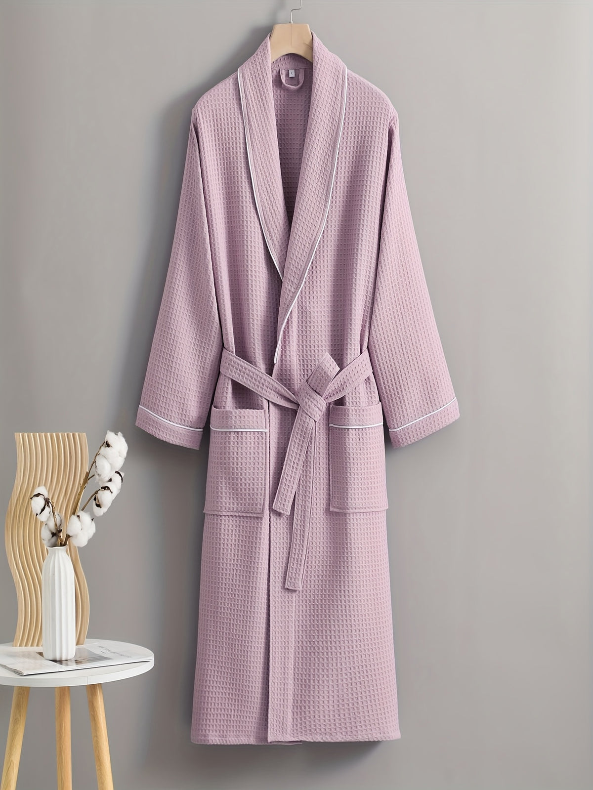 Women's waffle bathrobe