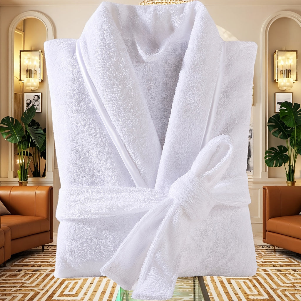 Unisex blue bathrobe