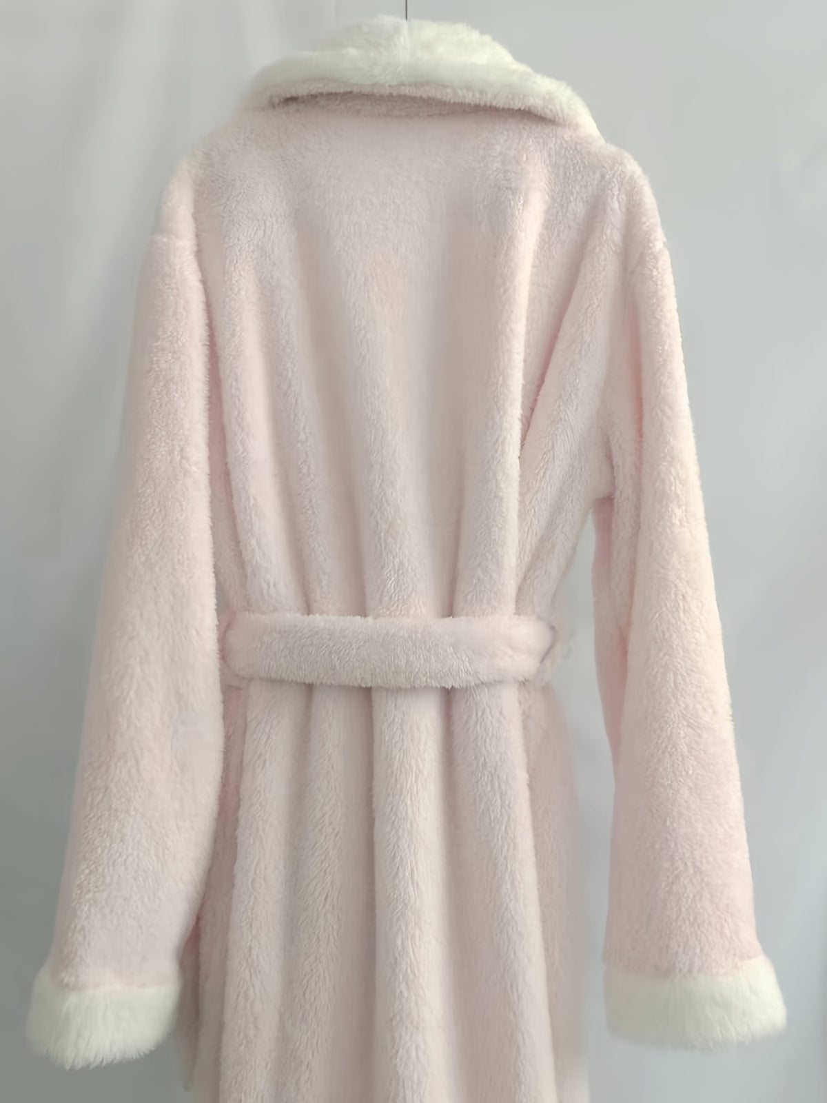 Women's pink flannel dressing gown