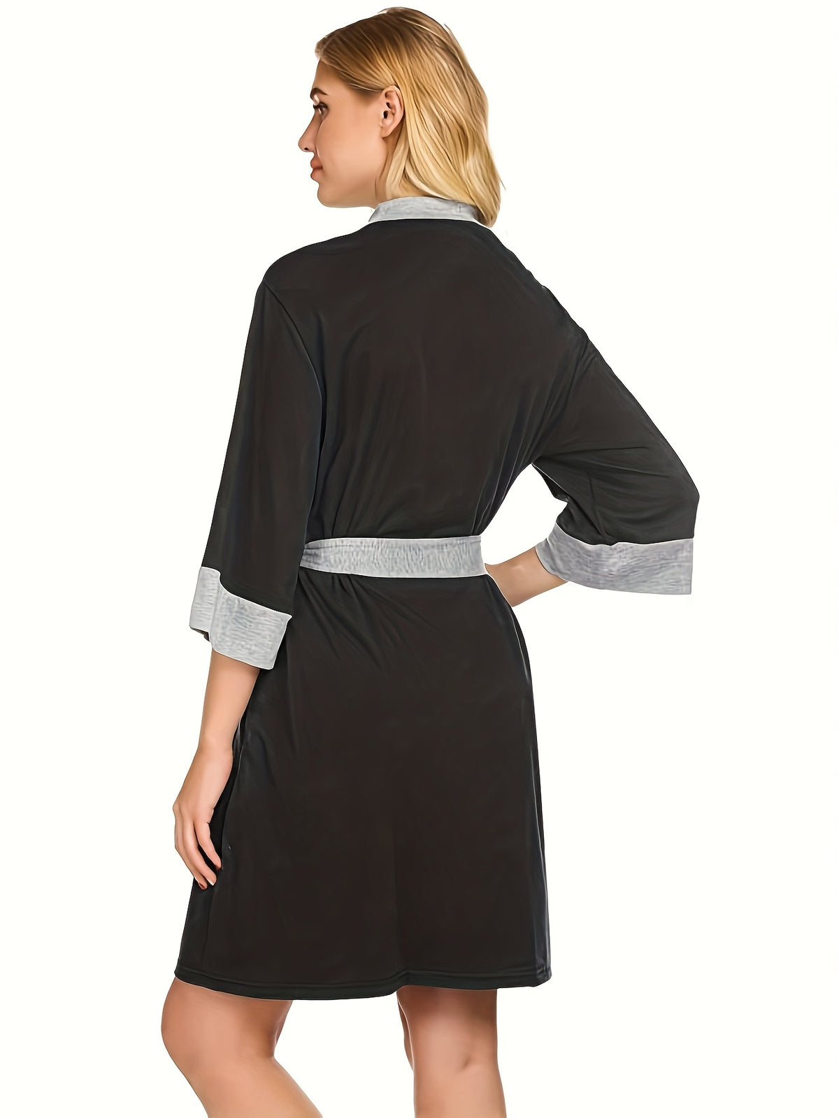 Women's knitted maternity nursing dressing gown