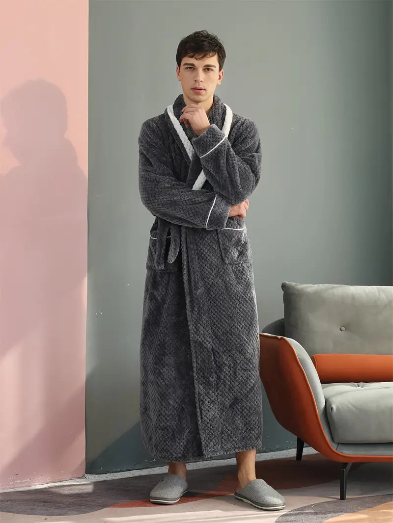 Men's thick winter towelling bathrobe