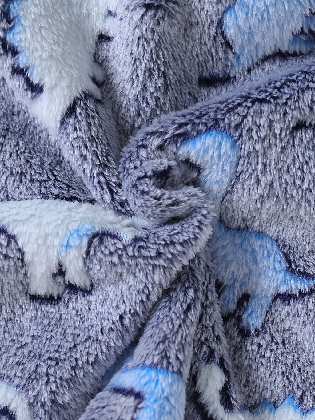 Baby long hooded dinosaur fluffy fleece dressing gown