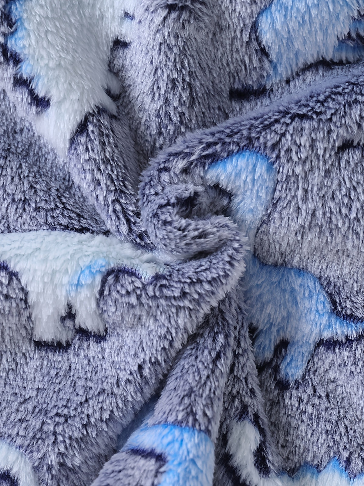 Baby long hooded dinosaur fluffy fleece dressing gown