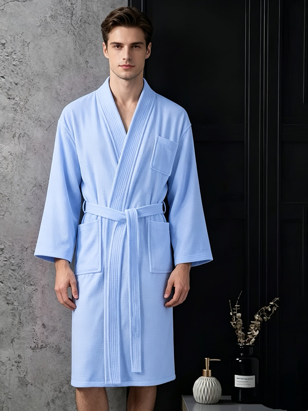 Unisex velour bathrobe