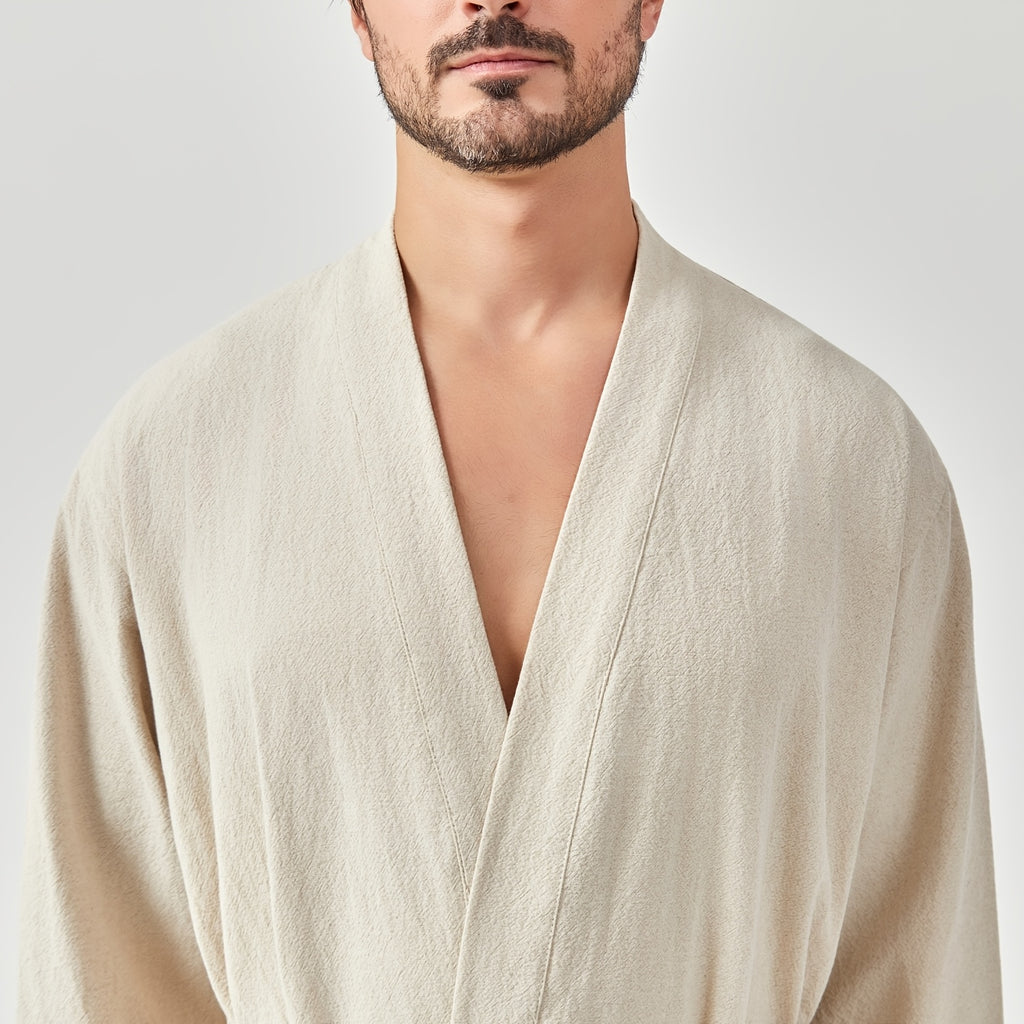 Women's linen bathrobe