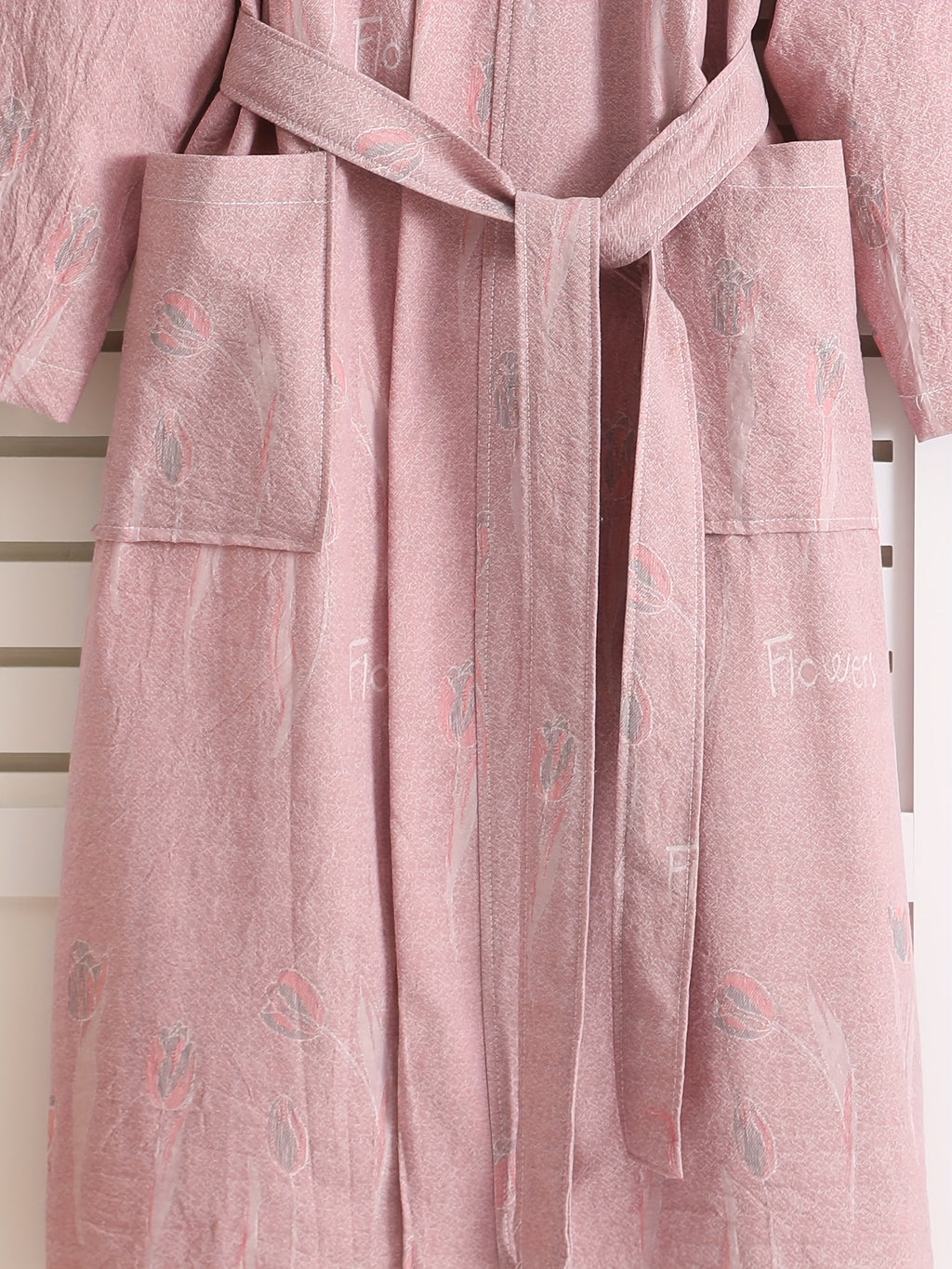 Women's jacquard bathrobe