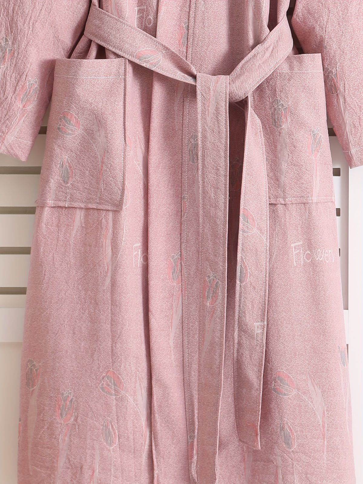 Women's jacquard bathrobe