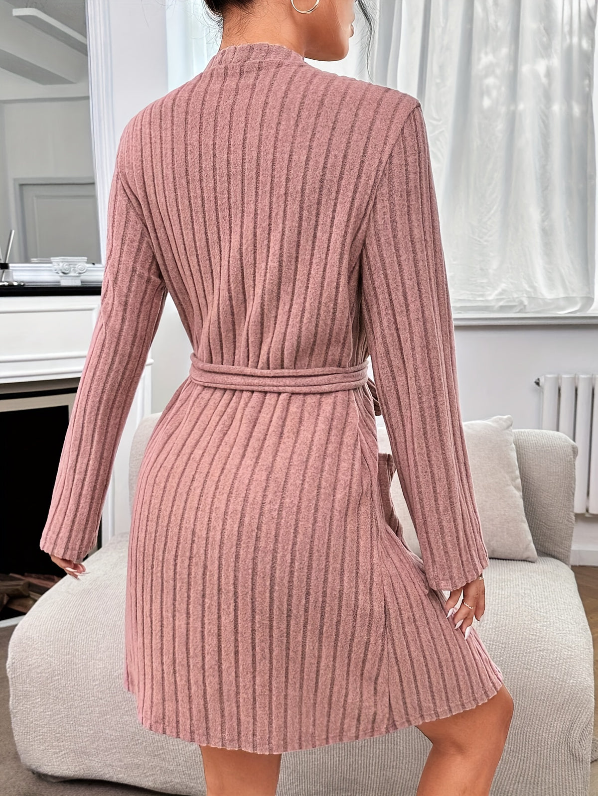 Women's bathrobe with a V neck