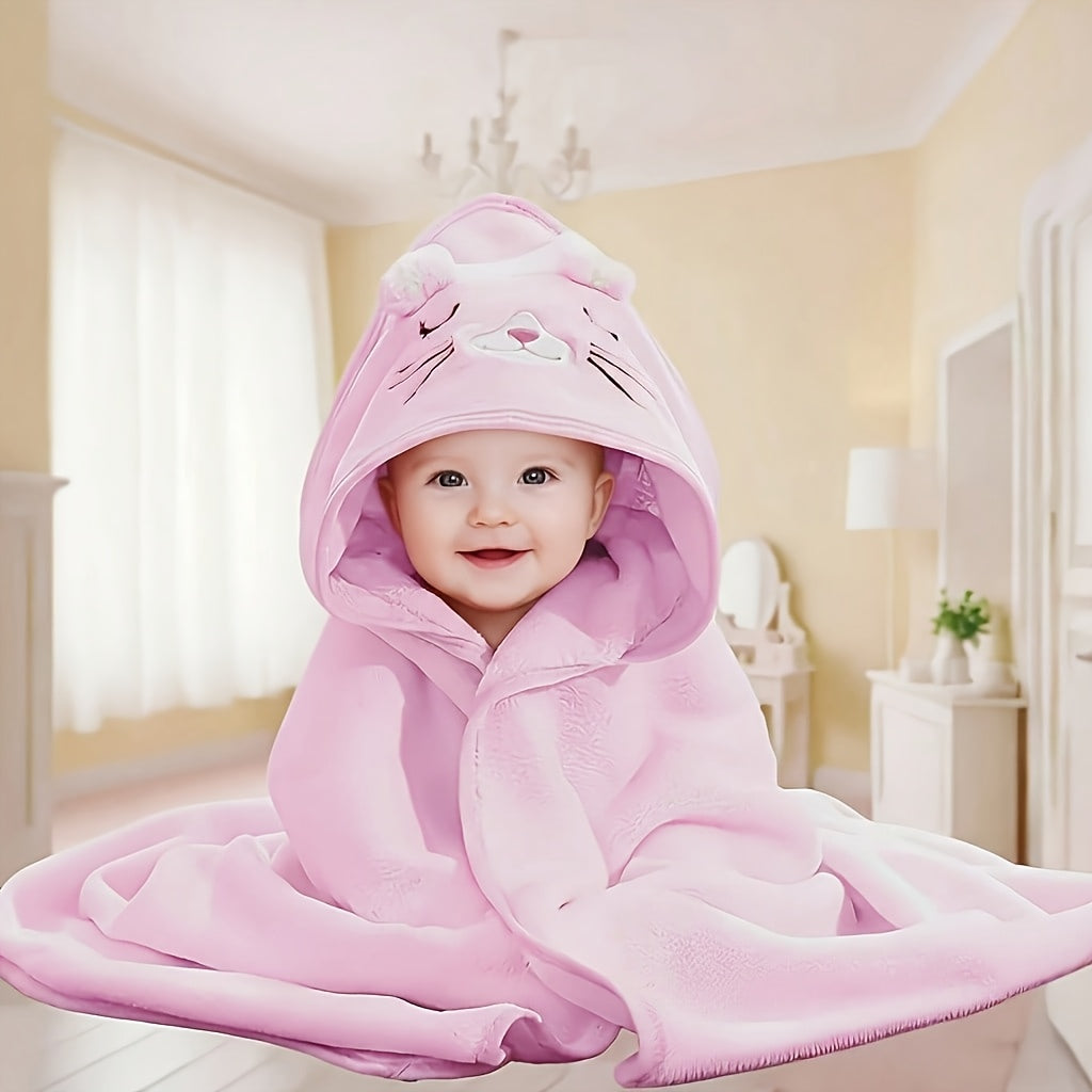 Kids' white hooded dressing gown