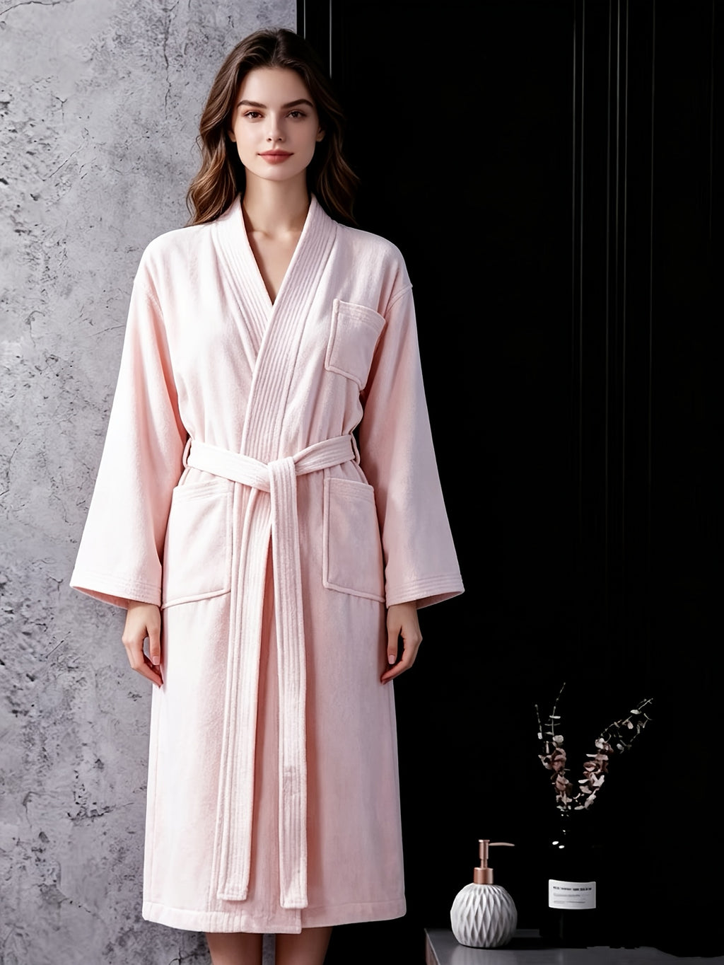 Unisex velour bathrobe