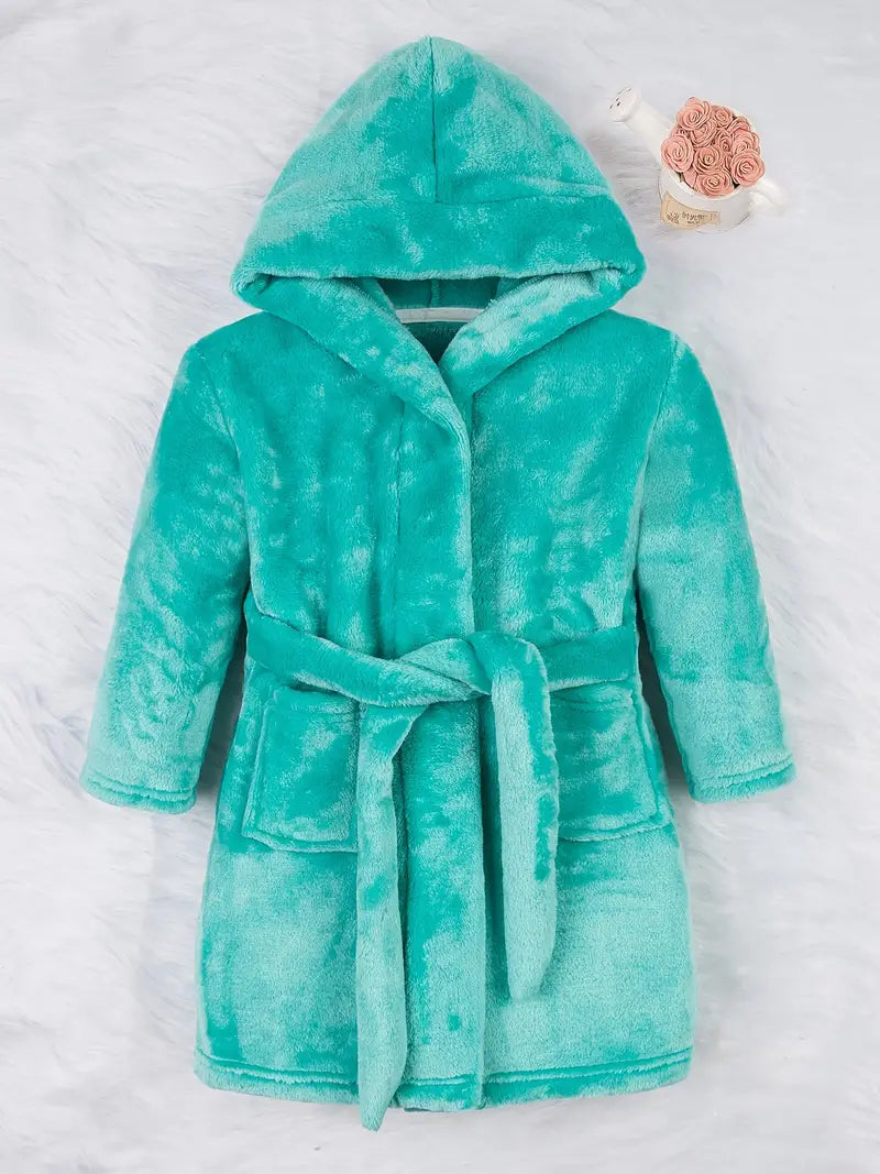 Peignoir de Bain Enfant Bleu Turquoise — coloris bleu