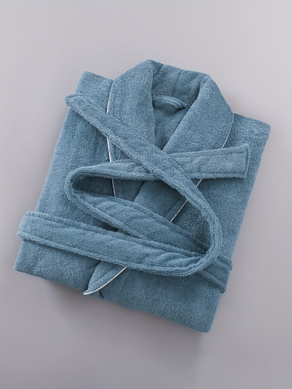 Unisex pink long towelling bathrobe