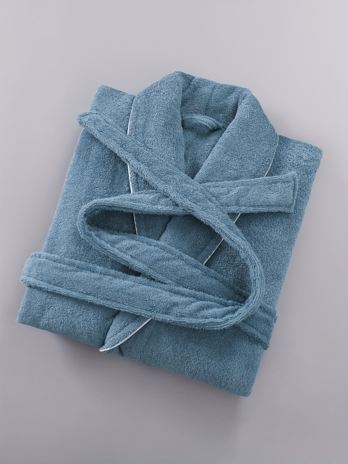 Unisex pink long towelling bathrobe
