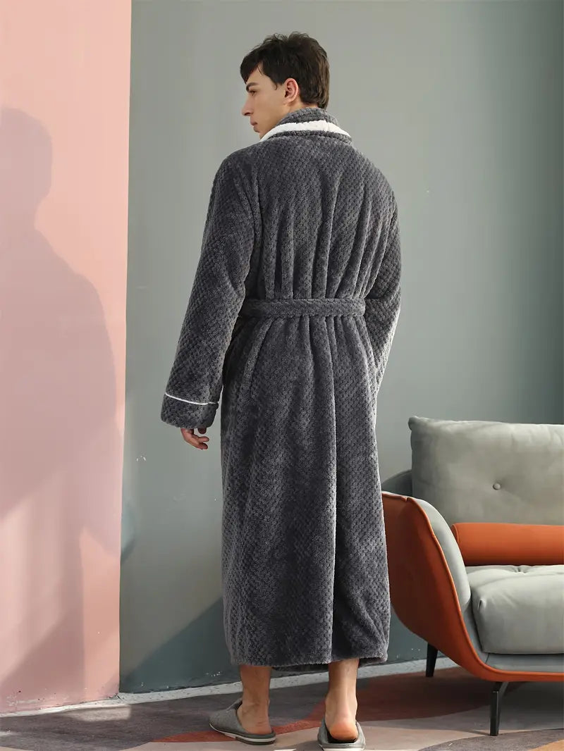 Men's thick winter towelling bathrobe